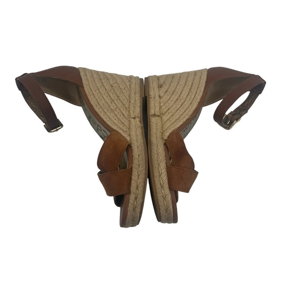 Sam Edelman Brown Jute Wrapped Ankle Strap Wedge Heeled Sandals Size 7 Women's - Picture 7 of 10